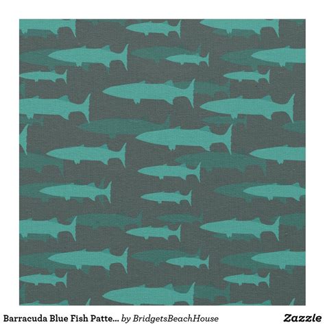 Barracuda Blue Fish Pattern Fabric Fish Patterns Fabric Patterns