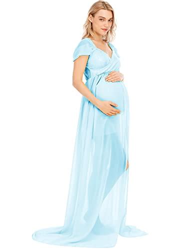 maternity dress for photography off shoulder chiffon gown split front maxi pregnancy dresses for