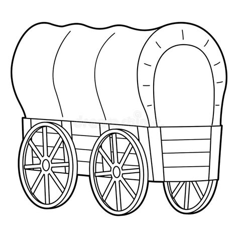 Wagon Vehicle Coloring Page For Kids Stock Vector Illustration Of