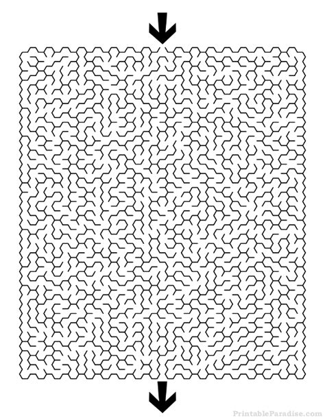 Printable Hexagon Maze Difficult