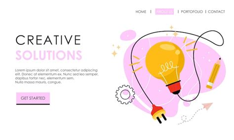 Premium Vector Creative Solutions Landing Page Template