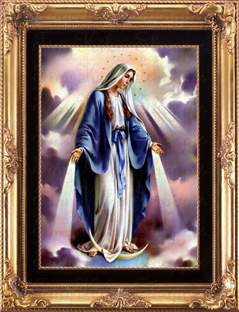 Our Lady Of Grace Blessed Virgin Mary Art Print Fabric Etsy Blessed