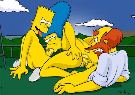 Rule 34 Bart Simpson Female Groundskeeper Willie Human Male Marge Simpson Straight Tagme The