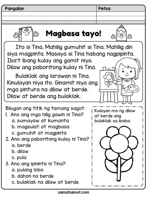 Filipino Reading Comprehension Worksheets For Grade 2 Students