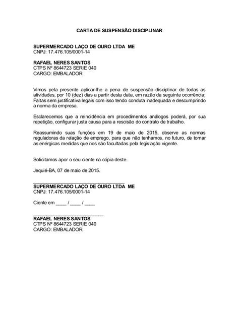 Modelo De Carta De Rescisão De Contrato De Trabalho Com Justa Causa