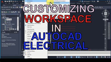 Autocad Electrical Tutorial 24 Workspace Settings Youtube