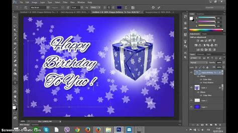 Photoshop Create Happy Birthday Greetings Card Youtube