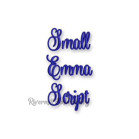 Small Emma Script Machine Embroidery Font Alphabet Rivermill Embroidery