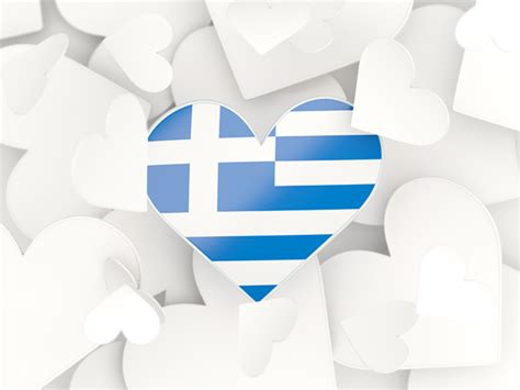Hearts Background Illustration Of Flag Of Greece