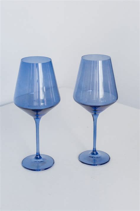 Estelle Colored Glass Wine Glasses Cobalt Blue Garmentory