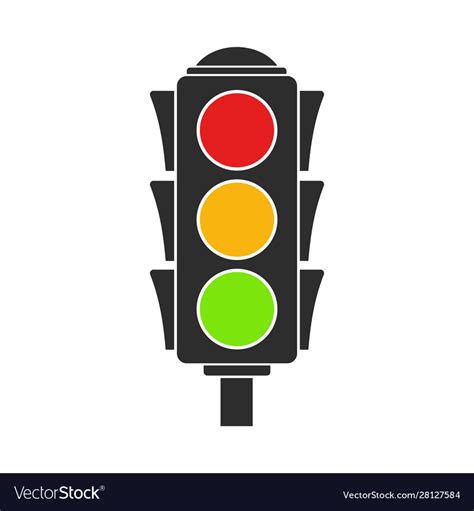Flat Traffic Light Icon Royalty Free Vector Image