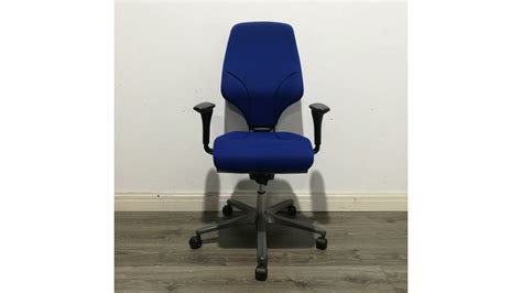 used giroflex g64 office task chair rotation arms blue £95 vat we buy sell office furniture