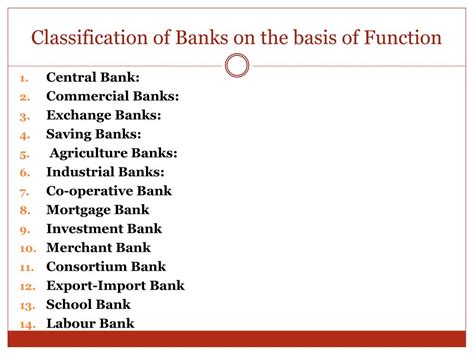 Ppt Classification Of Banks Powerpoint Presentation Free Download
