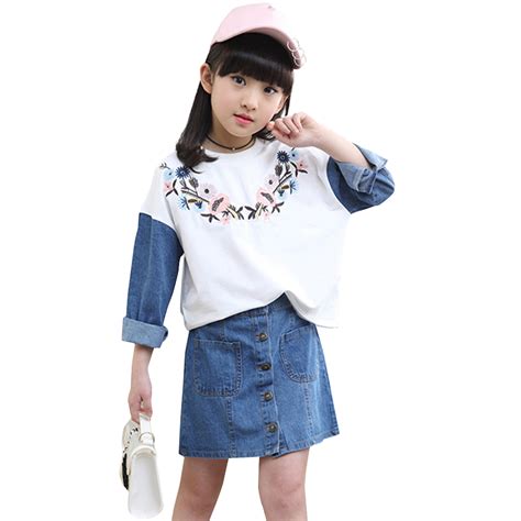 Kids Clothes Girls Flower Embroidery Childrens Clothes For Girls