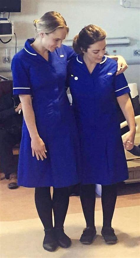 Nhs Nurse In Royal Blue Dress Nurse Dress Uniform Nursing Clothes