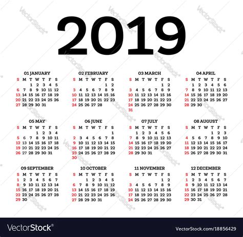 Printable 2019 Calendar With Week Numbers Blank Calendar With Week