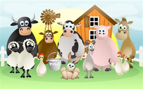 Poezii Despre Animalele Domestice Farm Animals Vector Illustration