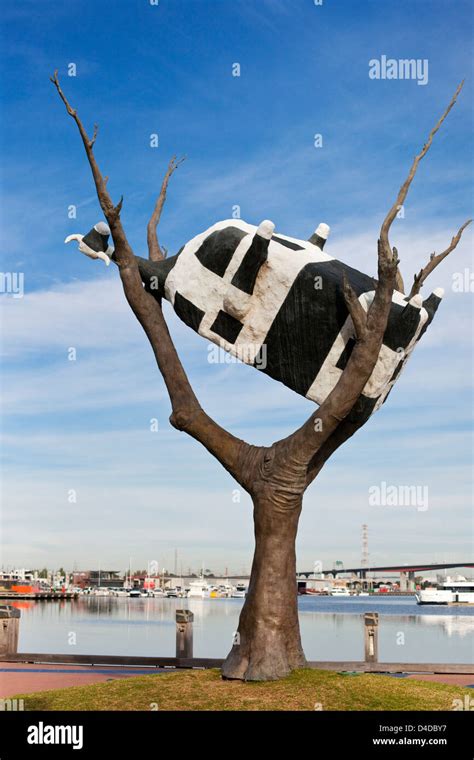 Cow Up A Tree Sculpture By John Kelly Docklands Melbourne Victoria