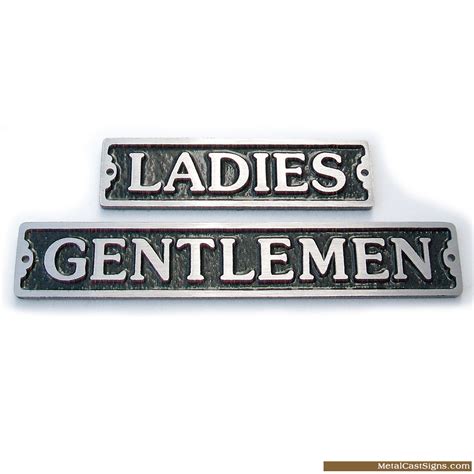 Ladies Gentlemen Bathroom Signs Aluminum Metal Cast Sign Co
