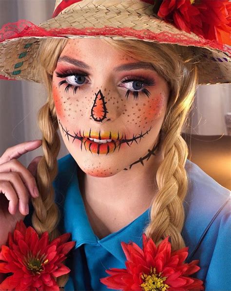 40 Scarecrow Makeup Ideas For Halloween The Glossychic Scarecrow Halloween Makeup Cute