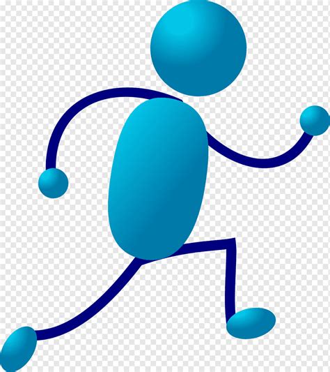Animation Stick Figure Cartoon Running Man Blue People Running Png