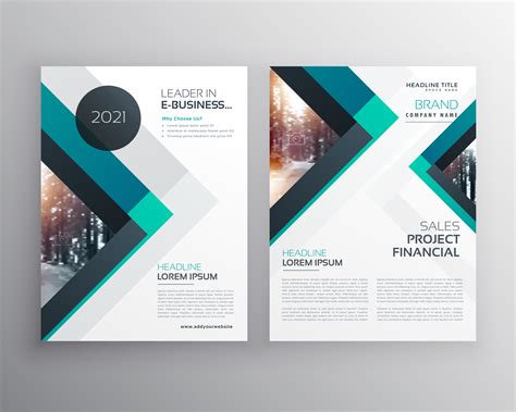 Abstract Blue Business Brochure Flyer Design Template With Trian