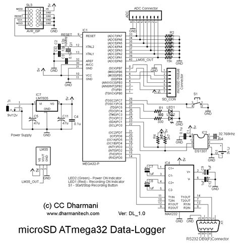 Microsd Atmega32 Data Logger Part 1 Schematic And Base Components