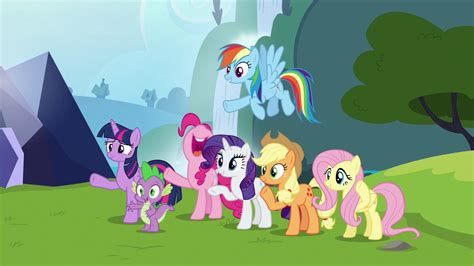 Image Mane Six And Spike Wave Goodbye To Starlight Glimmer S6e25png