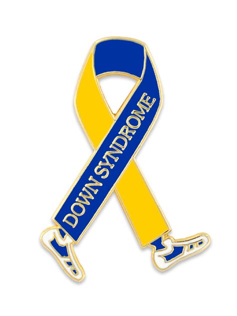 Pinmarts Down Syndrome Awareness Ribbon Walk Ribbon Enamel Lapel Pin