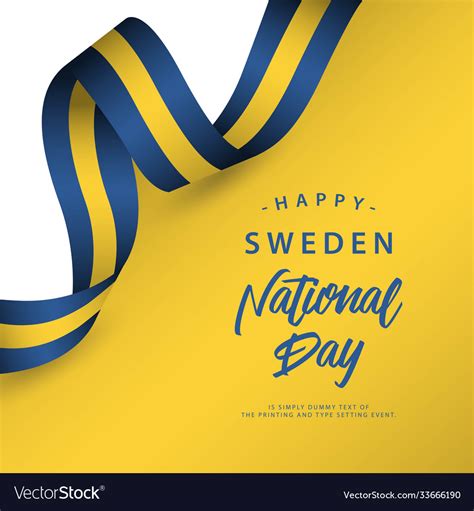 Happy Sweden National Day Template Design Vector Image