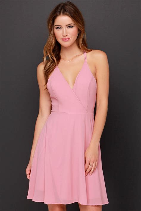 Cute Pink Dress Blush Pink Dress Surplice Dress 40 00 Lulus