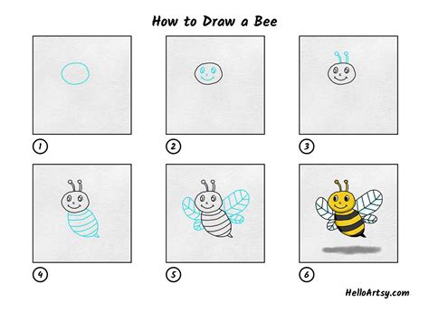 How To Draw A Bee Helloartsy