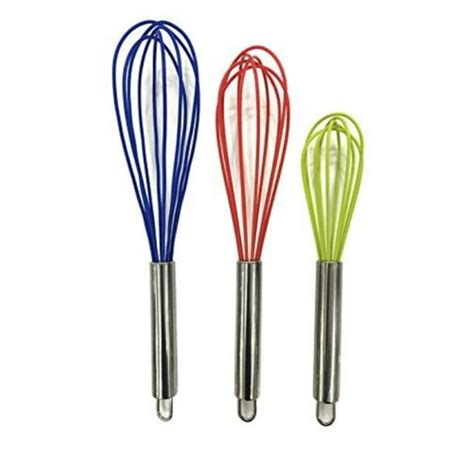 Silicone Whisk Set Of 3 Balloon Whisk Set Wire Wisks Egg Frother