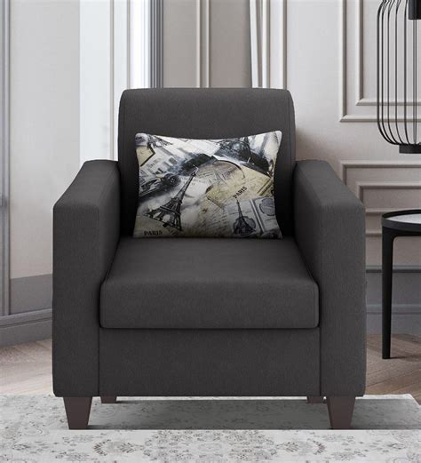 Buy Joy 1 Seater Sofa In Grey Colour By Arra Online Modern 1 Seater