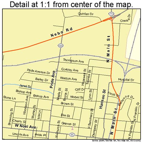 Madisonville Kentucky Street Map 2149368