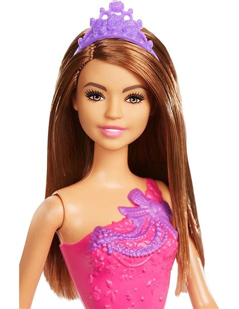 Barbie Princess Doll With Brown Hair And Dress In Fuchsia