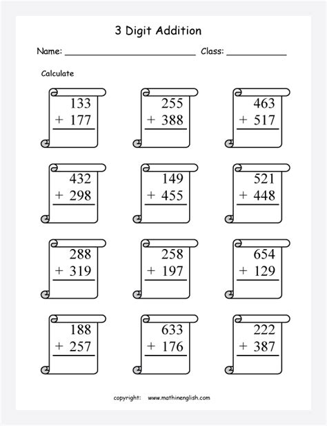 3 Digit Addition With Regrouping Worksheet24