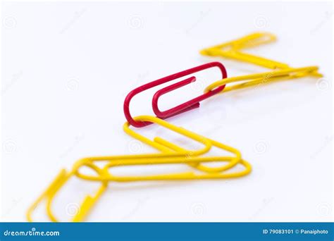 Paper Clips Chain Stock Image Image Of School Clip 79083101
