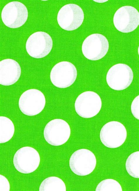 Cotton Quilt Fabric Lime Green White Bigger Dot Polka Dots 1 12 Dot