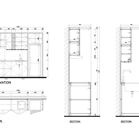 Kitchen Cabinet Section Dwg Image To U