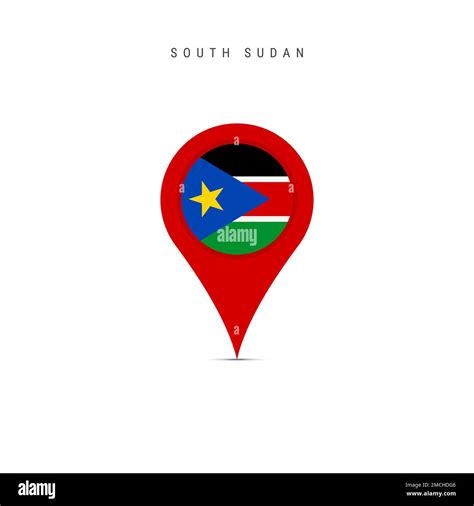 teardrop map marker with flag of south sudan south sudanese flag inserted in the location map