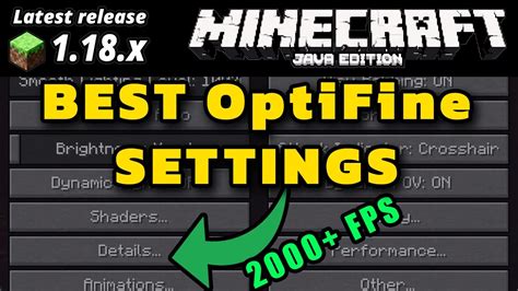 Minecraft Java 1181 Best Optifine Optimal Settings For More Fps Boost