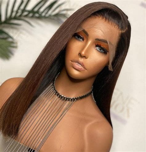 makeba chocolate brown straight 13x6 lace front wig ywigs