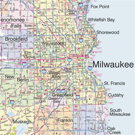 Themapstore Southeastern Wisconsin Highway Wall Map