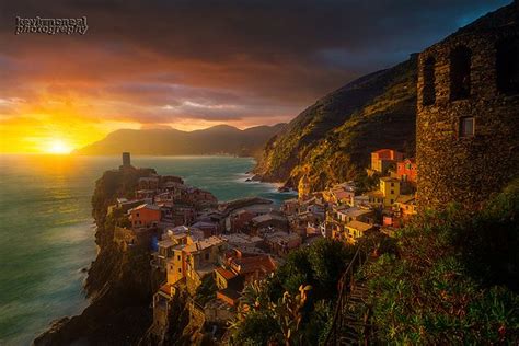 Sunset At Verranzo Cinque Terre Cinque Terre Vernazza Italy Coastal