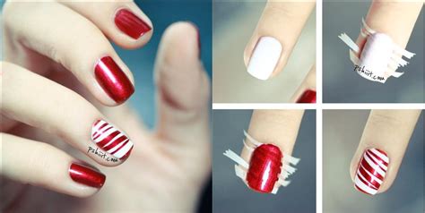 The red background looks great, but you could change it up with any. ≡ Easy Christmas Nail Art 》 Her Beauty