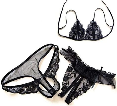 Wenmei His And Hers Matching Bra And Thong Set 3 Piece Sexy Underwear For Couples Amazonca