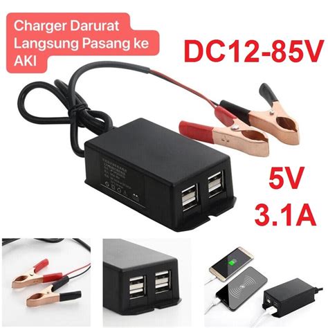 Jual Adaptor Charger HP Darurat Pasang Ke AKI Motor Mobil Universal 4