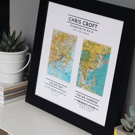 Personalised Two Map Location Art Print By Basil And Ford