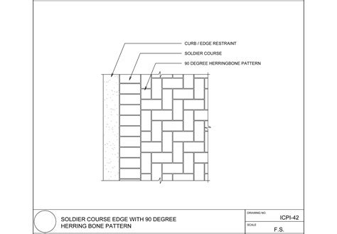 Soldier Course Edge With 90 Degree Herringbone Pattern Paver Patterns